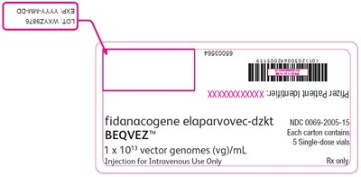 Beqvez-05.jpg PRINCIPAL DISPLAY PANEL - Intermediate Carton Sticker - 5 single dose vials - Beqvez 05