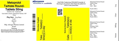 Metoprolol Tartrate Round Tablets 50mg - 5FD16FBD BE05 49AA 86A9 0F775C1B5A37 00