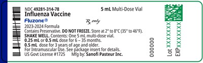 fluzonemdv-01.jpg PRINCIPAL DISPLAY PANEL - 5 mL Vial Label - fluzonemdv 01