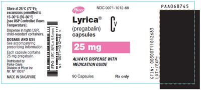 PRINCIPAL DISPLAY PANEL - 25 mg Capsule Bottle Label - lyrica 15