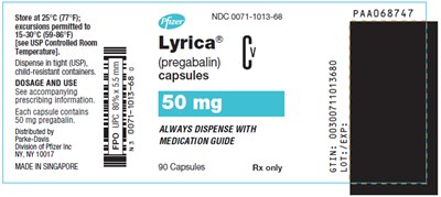 PRINCIPAL DISPLAY PANEL - 50 mg Capsule Bottle Label - lyrica 18