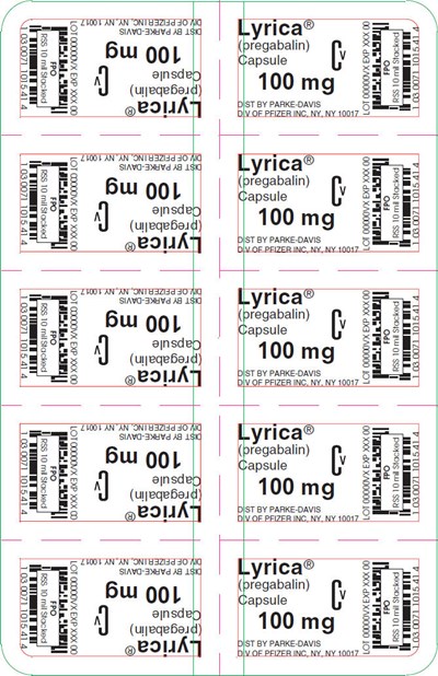 PRINCIPAL DISPLAY PANEL - 100 mg Capsule Blister Pack - lyrica 22