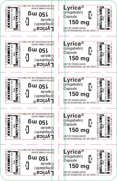 PRINCIPAL DISPLAY PANEL - 150 mg Capsule Blister Pack - lyrica 25