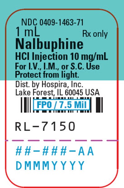 nalbuphine-04.jpg PRINCIPAL DISPLAY PANEL - 1 mL Ampule Label - 1463 - nalbuphine 04