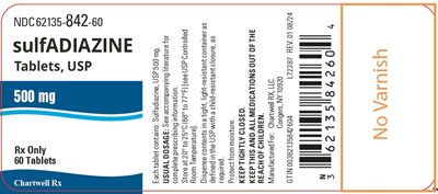 Image Description (Sulfadiazine Tabs 500mg Bottel Label)