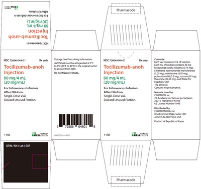 Principal Display Panel - 80 mg/4 mL Vial Carton - tocilizumab 32