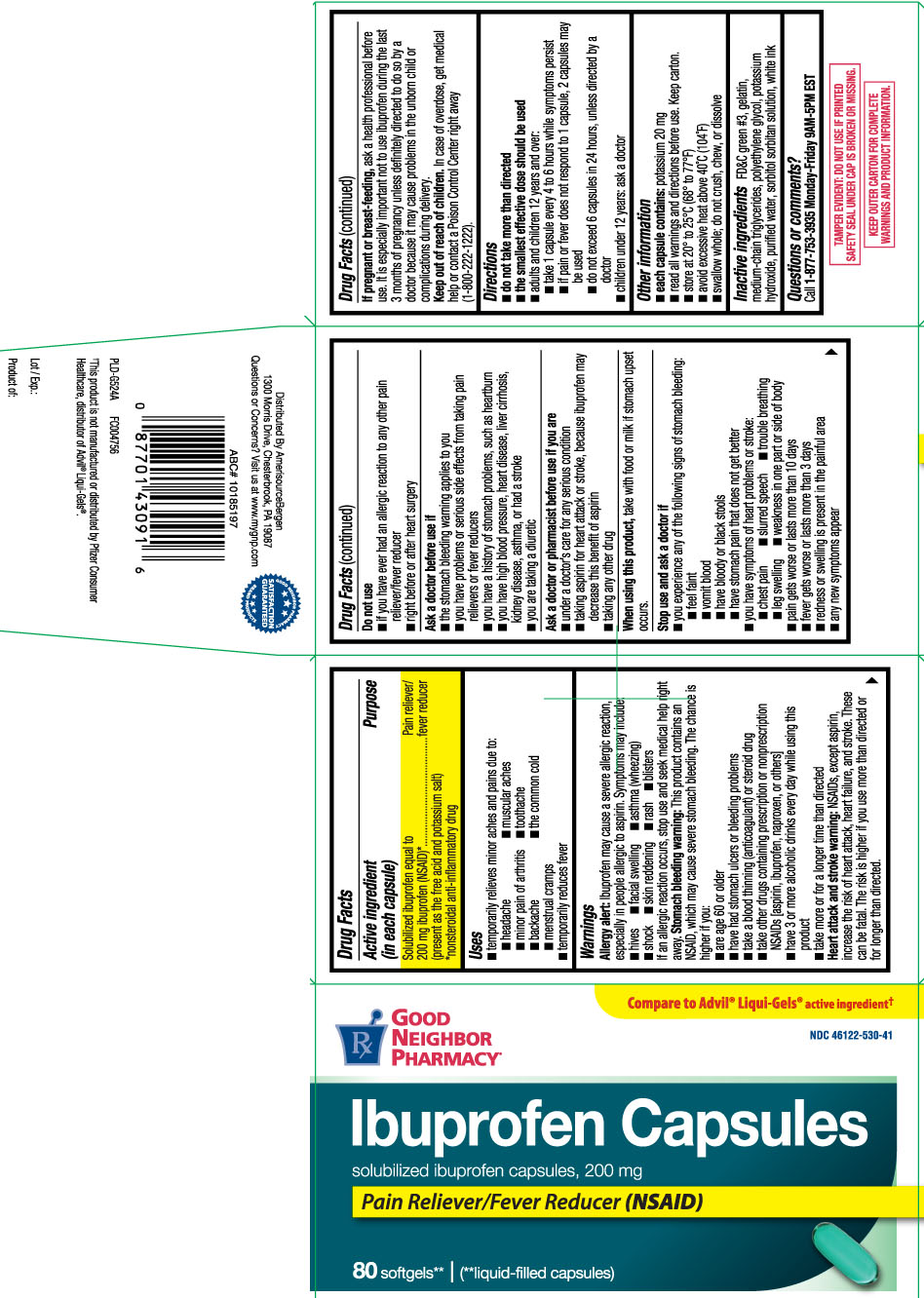 NDC 46122530 Ibuprofen Images Packaging, Labeling & Appearance
