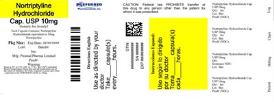 Nortriptyline Hydrochloride Cap USP 10mg - nortriptyline 02