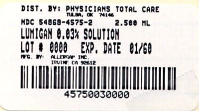 Image Of 2.5 mL Package Label (4575)
