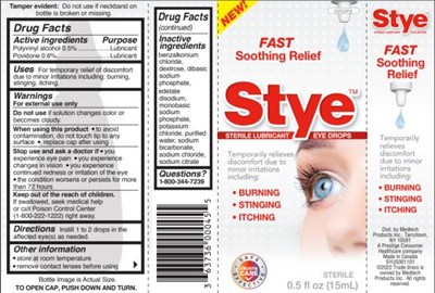 Stye ™LUBRICANT EYE DROPSSTERILE	0.5 fl oz (15 mL) - stye eye drops 63029 324 01