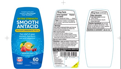 RITE AID EXTRA STRENGTH SMOOTH ANTACID CALCIUM CARBONATE - 173af heb