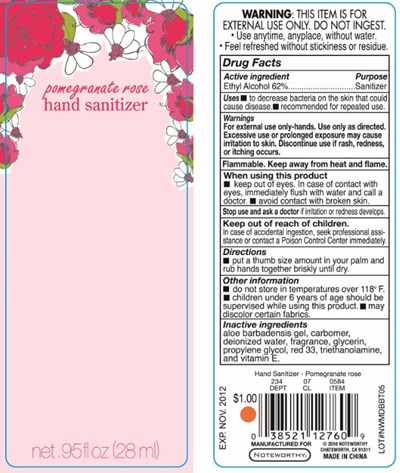 Pomegranate Rose Hand Sanitizer (Pomegranaterosehs)