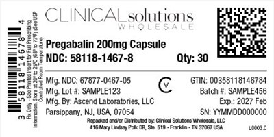 Pregabalin 200mg Capsule 30ct Blister Card (Prega 200mg 500s A)