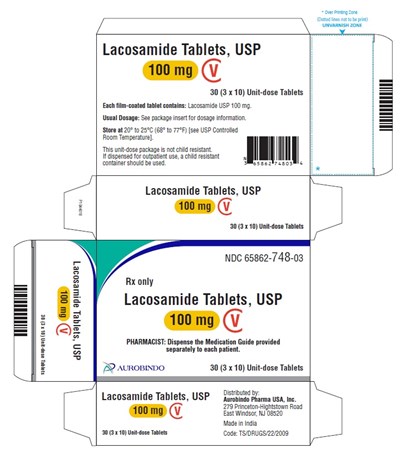 lacosamide-fig6.jpg PACKAGE LABEL-PRINCIPAL DISPLAY PANEL - 100 mg (3 x 10) Unit-dose Tablets - lacosamide fig6