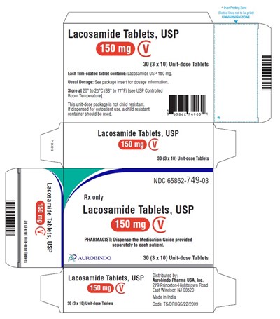 lacosamide-fig8.jpg PACKAGE LABEL-PRINCIPAL DISPLAY PANEL - 150 mg (3 x 10) Unit-dose Tablets - lacosamide fig8