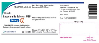 lacosamide-fig9.jpg PACKAGE LABEL-PRINCIPAL DISPLAY PANEL - 200 mg (60 Tablets Bottle) - lacosamide fig9