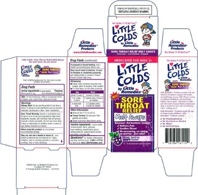 PRINCIPAL DISPLAY PANEL - little colds sore throat relief melt aways 02