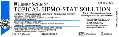 hemostat-01.jpg PRINCIPAL DISPLAY PANEL - 30 ml Bottle Label - hemostat 01