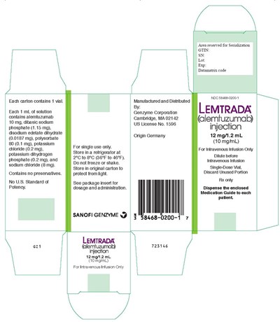 lemtrada-02.jpg Principal Display Panel - 12 mg/1.2 mL Vial Carton - lemtrada 02