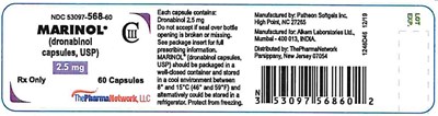Marinol 2.5 mg 60 Counts Container Label (Marinol 25mg Cont)