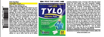 Image Description (Tylo Migraine Label)