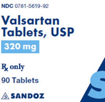 valsartan-6.jpg Package Label – 320 mg Rx Only NDC 0781-5619-92 Valsartan Tablets, USP 320 mg 90 Tablets - valsartan 6