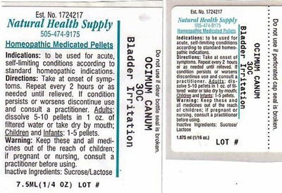 BLADDER IRRITATION 1 LABEL - NHS bladder irritation 1