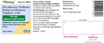 divalproex-fig5.jpg PACKAGE LABEL-PRINCIPAL DISPLAY PANEL - 125 mg (100 Tablets Bottle) - divalproex fig5