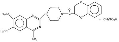 doxazosin--1.jpg Image of the chemical structure of doxazosin mesylate. - doxazosin 1