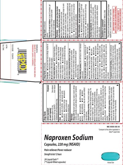 Naproxen Sodium 220 mg (naproxen 200 mg) (NSAID)* *nonsteroidal anti-inflammatory drug - naoproxen sodium 220 mg softgels pur 1