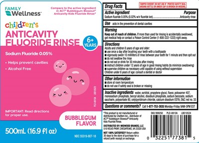 Sodium Fluoride 0.05% (0.02% W/vfluoride Ion (Childrens Anticavity Fluoride Rinse 1)