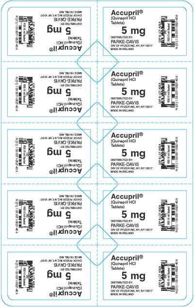 PRINCIPAL DISPLAY PANEL - 5 mg Blister Pack - accupril 04