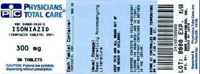 Isoniazid Tablets Usp 300 mg Label (2416)