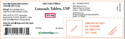 letrozole-07.jpg PRINCIPAL DISPLAY PANEL - 2.5 mg Tablet Bottle Label - letrozole 07