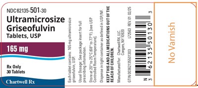 image description - ultramicrosize griseofulvin tabs 165mg bottle label