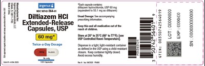 image-02.jpg Diltiazem Hydrochloride Extended-Release Capsules, USP 60 mg Bottle Label - image 02