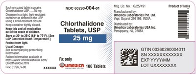 "image Description" (Chlorthalidone Tabs 25 mg 100s Bottle Label)
