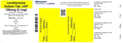 Levothyroxine Sodium Tab Usp 100mcg (25mcg Label)