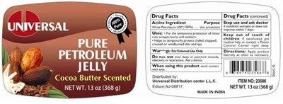 Label - petroleum jelly cocoa butter scented