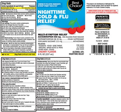 Acetaminophen 650 mg, Dextromethorphan HBr 30 mg, Doxylamine Succinate 12.5 mg - nighttime cold and flu cherry flavor 1