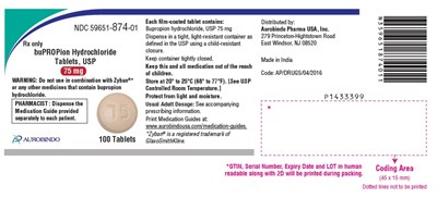 bupropion-fig1.jpg PACKAGE LABEL-PRINCIPAL DISPLAY PANEL - 75 mg (100 Tablets Bottle) - bupropion fig1