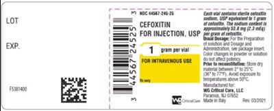 Cefoxitin 1 gram vial label - image 02
