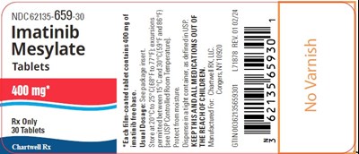 Image Description (Imatinib Mesylate 400mg Bottle Label)