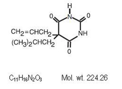 butalbitol-molec-struc - butalbital acetaminophen and caffeine tablets 1
