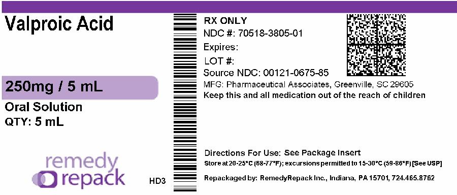 Valproic Acid Solution - Images NDC 70518-3805
