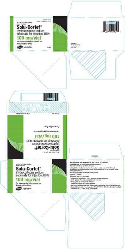 PRINCIPAL DISPLAY PANEL - 100 mg Single-Dose Vial Carton - solu cortef 07