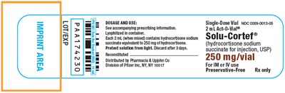 PRINCIPAL DISPLAY PANEL - 250 mg Single-Dose Vial Label - solu cortef 08