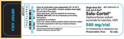 PRINCIPAL DISPLAY PANEL - 500 mg Single-Dose Vial Label - solu cortef 10
