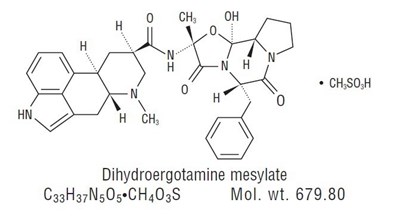 dihydroergotamine-mesylate-nasal-spray-structure.jpg image description - dihydroergotamine mesylate nasal spray structure