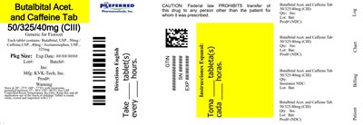 Butalbital Acet And Caffeine Tab 5032540mg Ciii (Container Label 100)